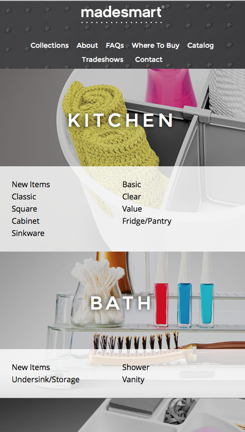 Screenshot of MadeSmart Website (Mobile)
