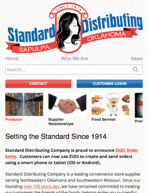 Standard Distributing Mobile Screenshot