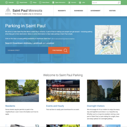 Screenshot of Parking page on StPaul.gov