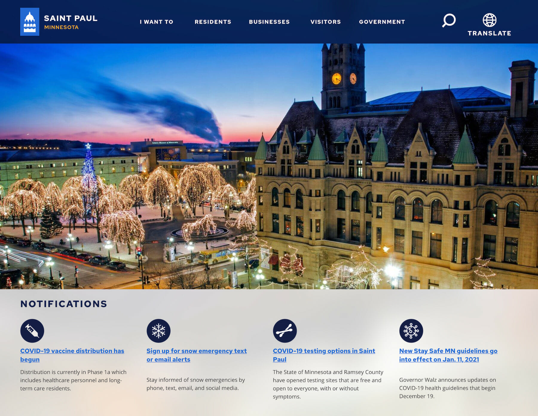 Desktop screenshot of stpaul.gov